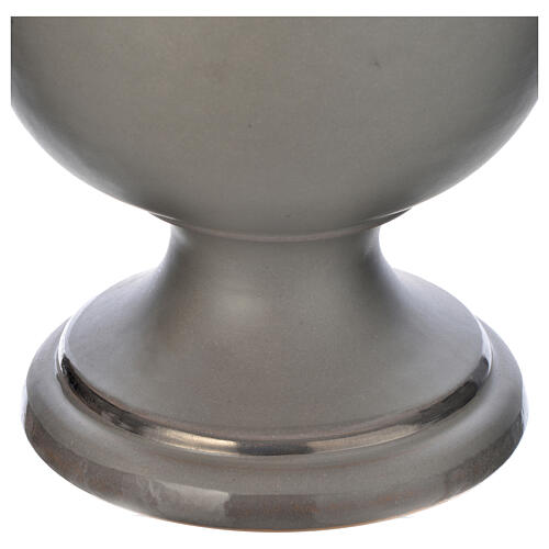 Urna cinerária em cerâmica cinzento claro 3