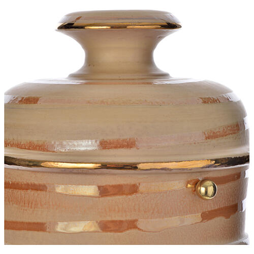 Cinerary urn in ceramic, terracotta colour 2