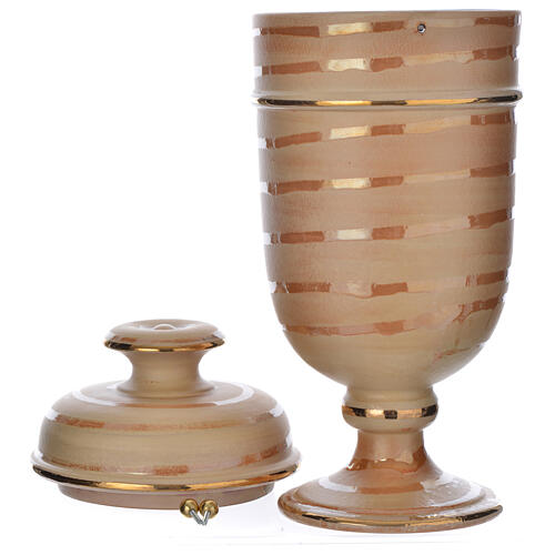 Cinerary urn in ceramic, terracotta colour 4