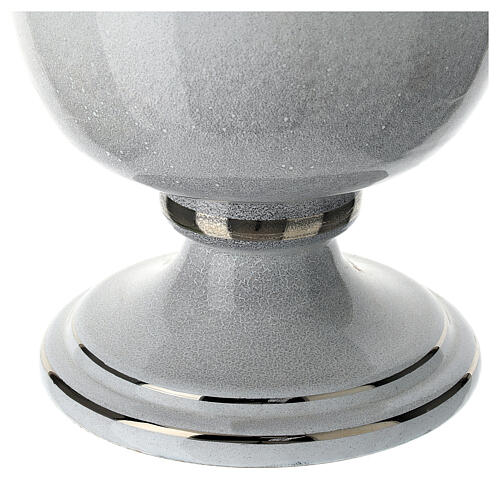 Urna cineraria ceramica perla con platino 5