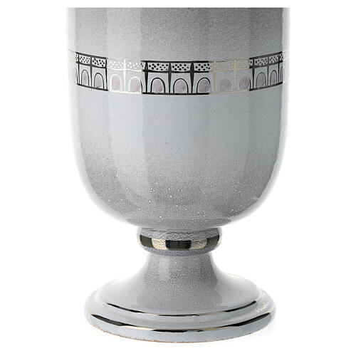 Urna na prochy ceramika perła z platyną 3
