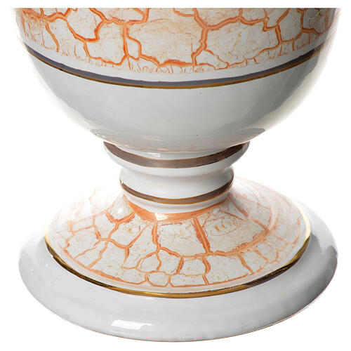 Cremation urn in ceramic, gold white 3