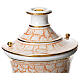 Cremation urn in ceramic, gold white s2