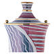 Cremation urn in ceramic, white with pattern s2