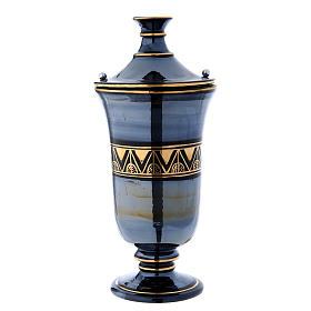 Grabartikel: Aschenurne aus Keramik schwarz, gold und glänzende