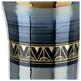 Cremation urn in ceramic, bright black