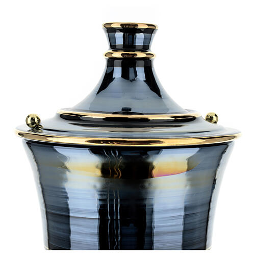 Cremation urn in ceramic, bright black 5