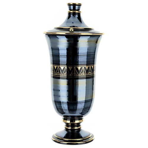 Cremation urn in ceramic, bright black 7