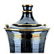 Cremation urn in ceramic, bright black s5