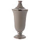 Funeral urn in light grey ceramic s2