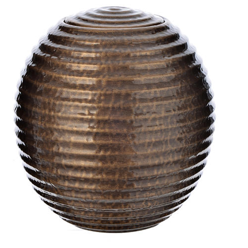 Aschenurne Porzellankeramik bronzebeschichtet 1