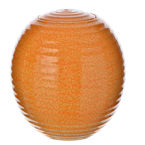 Cremation urn in porcelain, Murano model, orange 1