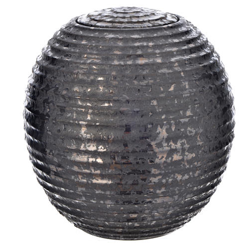 Urn for ashes in enamelled porcelain, Black Tecno model 1