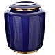 Urn for ashes in enamelled porcelain, Blue gold model s1