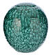 Urna cinerária porcelana esmaltada modelo Murano Verde s1