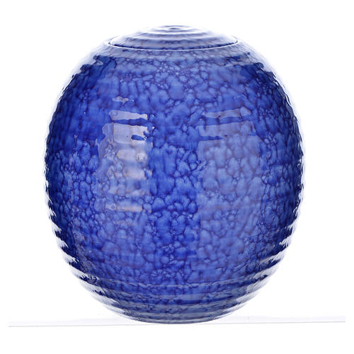 Urna cineraria porcelana esmaltada mod. Murano Azul 1