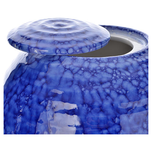 Urna cineraria porcelana esmaltada mod. Murano Azul 2