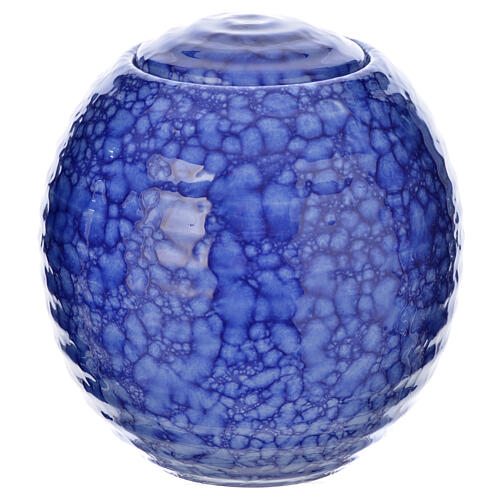 Urna funerária de pequenas dimensões porcelana esmaltada modelo Murano Blu 1