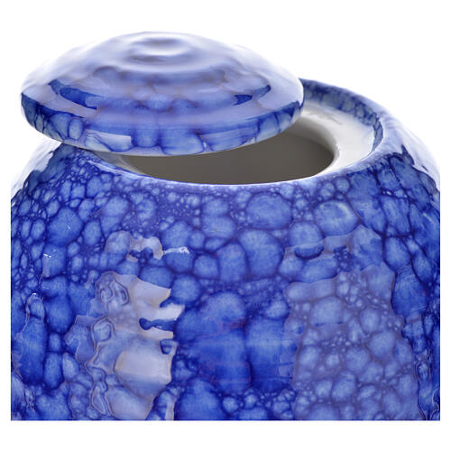Urna funerária de pequenas dimensões porcelana esmaltada modelo Murano Blu 2