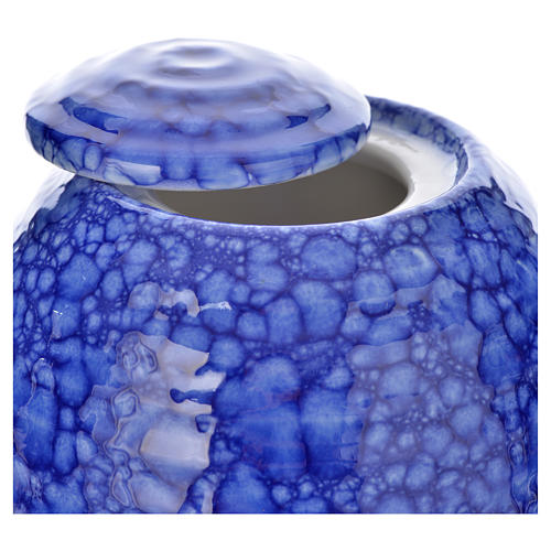 Cremation urn in ceramic Murano Blue model 2
