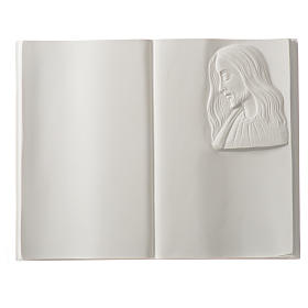 Plaque book for cemetery in reconstituted marble, Christ