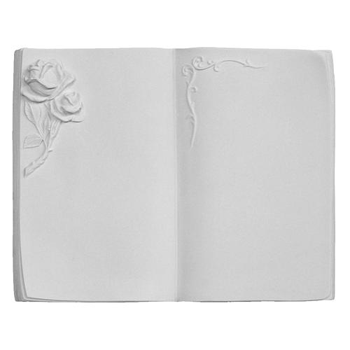 Plaque book for cemetery with rose in reconstituted marble 1