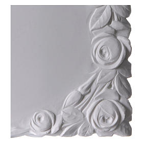 Plaque book with roses for cemetery in reconstituted marble