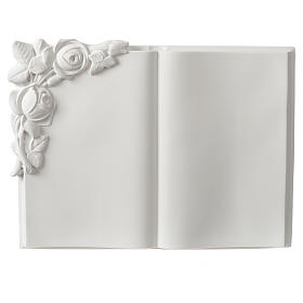 Plaque book for cemetery with roses in reconstituted marble