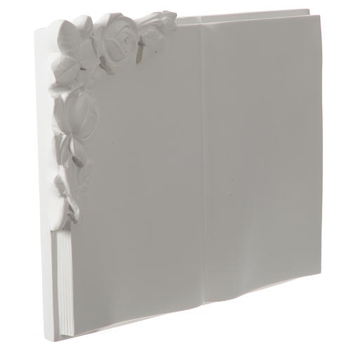Plaque book for cemetery with roses in reconstituted marble 2