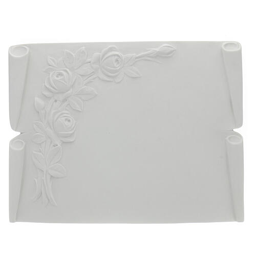 Plaque book for cemetery in reconstituted marble, roses 1