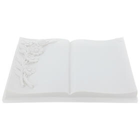 Plaque book for cemetery in reconstituted marble with flowers