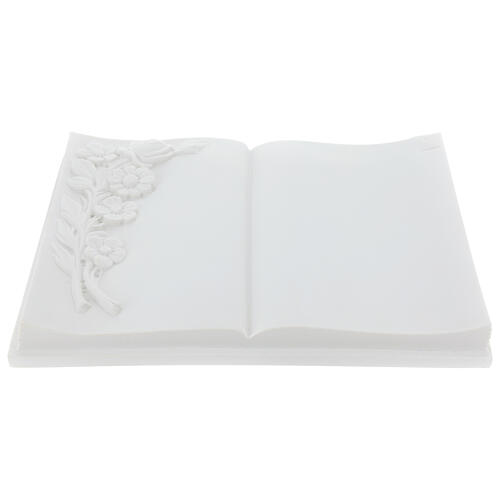 Plaque book for cemetery in reconstituted marble with flowers 2