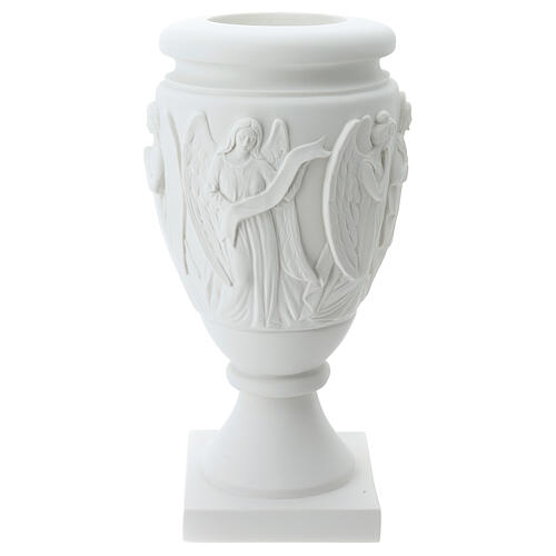 Vaso para flores mármore sintético Anjos e Cristo 4