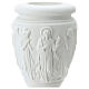 Flower vase in reconstituted marble, scene with angels and Chris s2