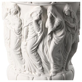 Flower vase in reconstituted marble, Christ and cross