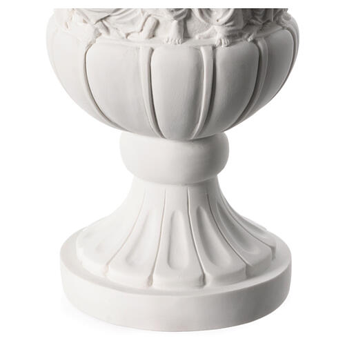 Flower vase in reconstituted marble, Christ and cross 4