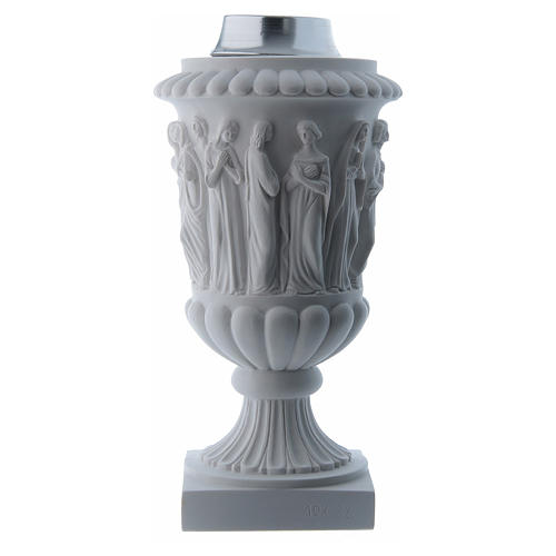 Flower vase in reconstituted marble, white colour 3