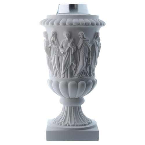 Flower vase in reconstituted marble, white colour 4