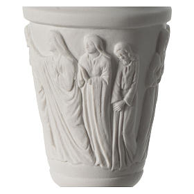 Vase funéraire à fleurs Jésus parmi Anges marbre synthétique