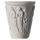 Flower vase in reconstituted marble, scene with Jesus s2