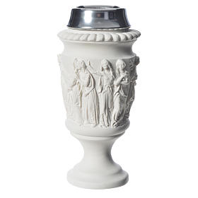 Flower vase in reconstituted marble, stations of the cross