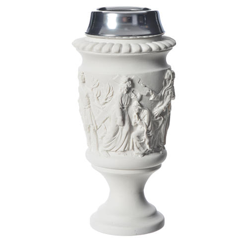 Flower vase in reconstituted marble, stations of the cross 1