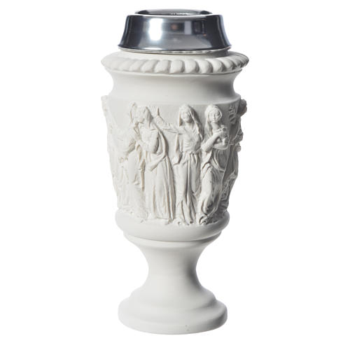 Flower vase in reconstituted marble, stations of the cross 2