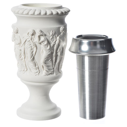 Flower vase in reconstituted marble, stations of the cross 4