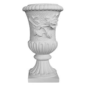 Flower vase in reconstituted marble, roses