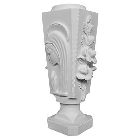 Artículos Funerarios: Búcaro Jarrón mármol reconstituido rosas Virgen María Artículos Funerarios: Búcaro Jarrón mármol reconstituido rosas Virgen María