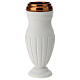 Vase pour tombe en marbre synthétique blanc s1