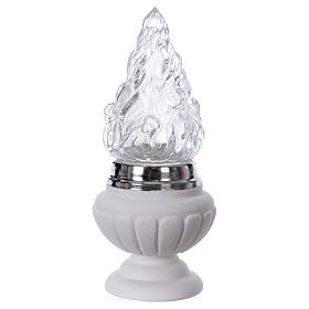 Light holder in reconstituted white marble