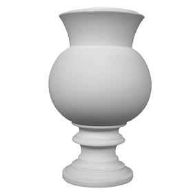Floor light holder in reconstituted white marble