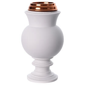 Vase rond pour tombe en marbre synthétique blanc